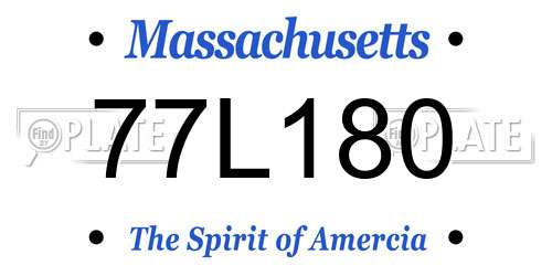 77L180 Massachusetts License Plate