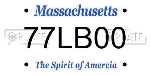 77LB00 Massachusetts License Plate
