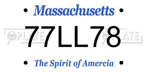 77LL78 Massachusetts License Plate