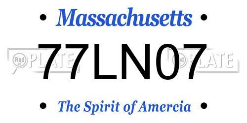 77LN07 Massachusetts License Plate