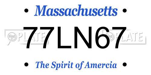 77LN67 Massachusetts License Plate