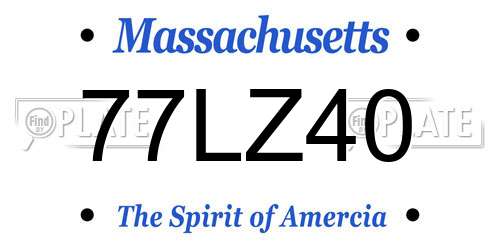 77LZ40 Massachusetts License Plate