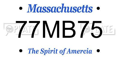 77MB75 Massachusetts License Plate