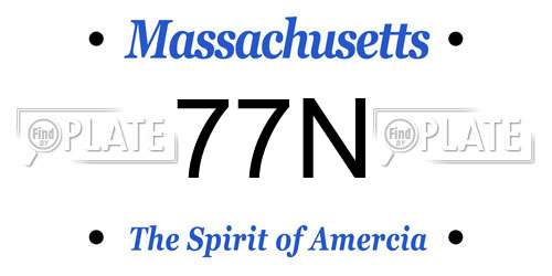 77N Massachusetts License Plate