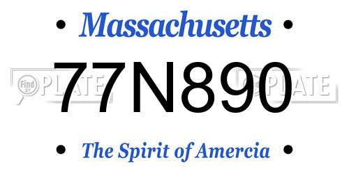 77N890 Massachusetts License Plate