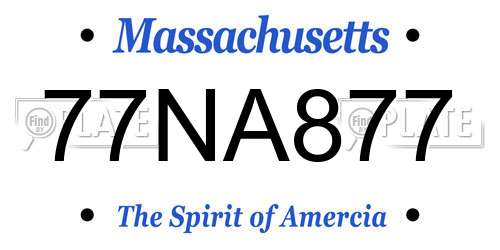77NA877 Massachusetts License Plate