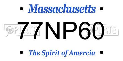 77NP60 Massachusetts License Plate