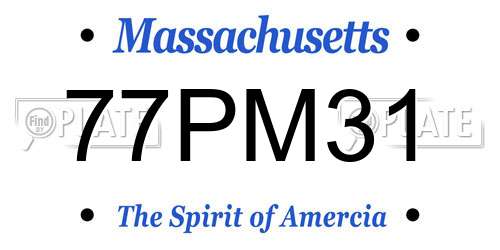 77PM31 Massachusetts License Plate
