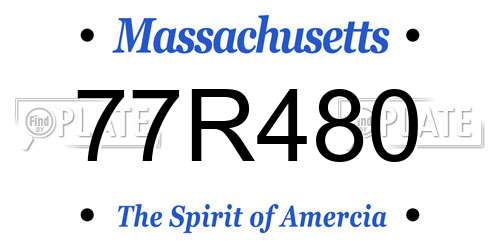 77R480 Massachusetts License Plate