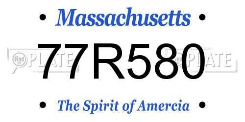 77R580 Massachusetts License Plate