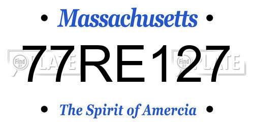 77RE127 Massachusetts License Plate