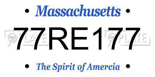 77RE177 Massachusetts License Plate
