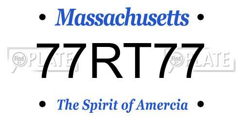 77RT77 Massachusetts License Plate