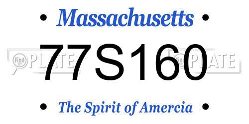 77S160 Massachusetts License Plate
