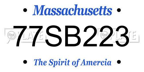 77SB223 Massachusetts License Plate