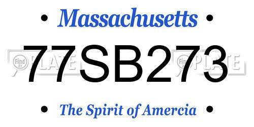 77SB273 Massachusetts License Plate