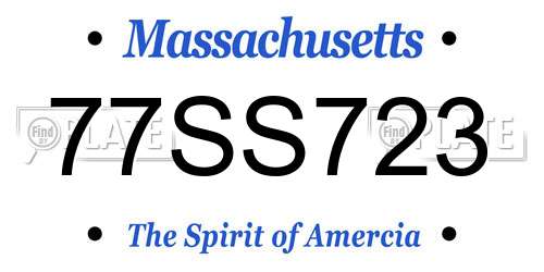 77SS723 Massachusetts License Plate
