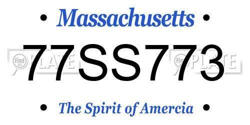 77SS773 Massachusetts License Plate