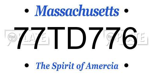 77TD776 Massachusetts License Plate