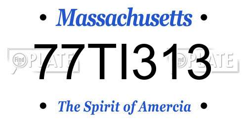 77TI313 Massachusetts License Plate