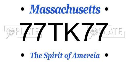 77TK77 Massachusetts License Plate