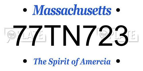 77TN723 Massachusetts License Plate