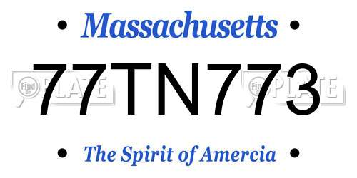77TN773 Massachusetts License Plate