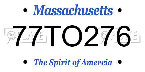 77TO276 Massachusetts License Plate