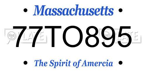 77TO895 Massachusetts License Plate