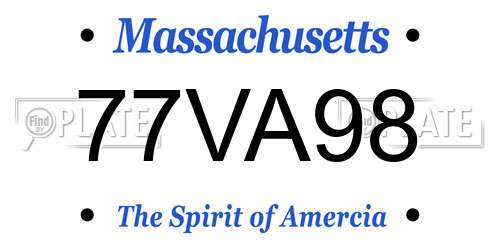 77VA98 Massachusetts License Plate