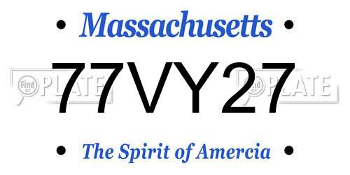 77VY27 Massachusetts License Plate