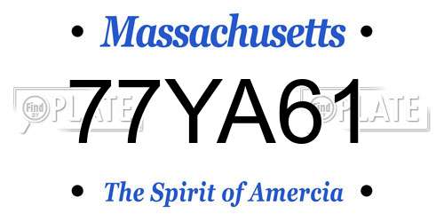 77YA61 Massachusetts License Plate