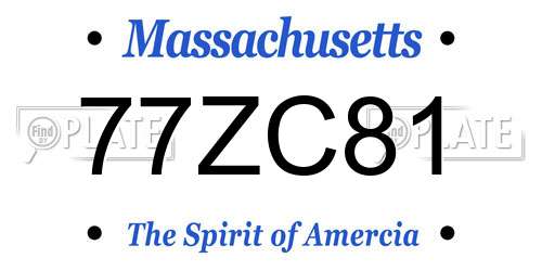 77ZC81 Massachusetts License Plate