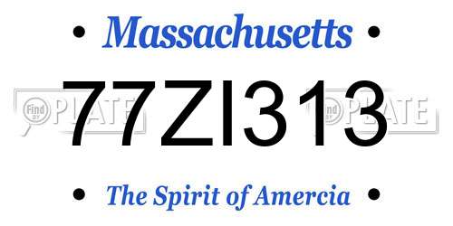 77ZI313 Massachusetts License Plate