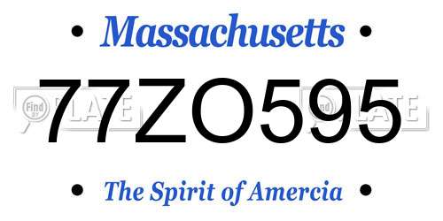 77ZO595 Massachusetts License Plate