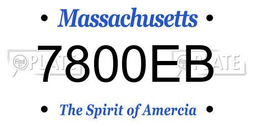 7800EB Massachusetts License Plate