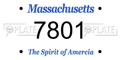7801 Massachusetts License Plate