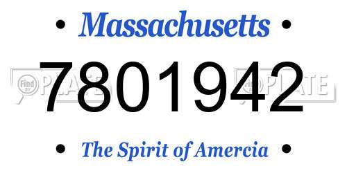 7801942 Massachusetts License Plate