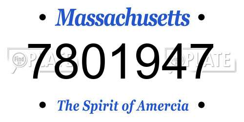 7801947 Massachusetts License Plate