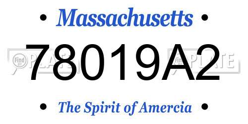 78019A2 Massachusetts License Plate