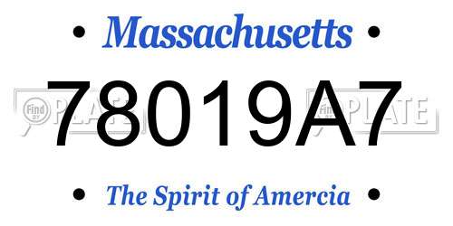 78019A7 Massachusetts License Plate
