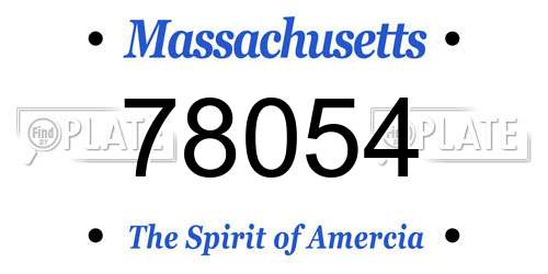 78054 Massachusetts License Plate
