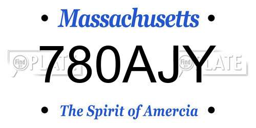 780AJY Massachusetts License Plate