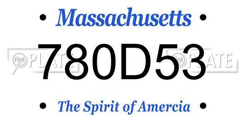 780D53 Massachusetts License Plate