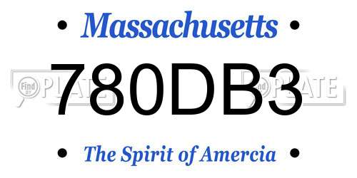 780DB3 Massachusetts License Plate