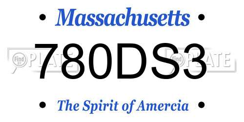 780DS3 Massachusetts License Plate