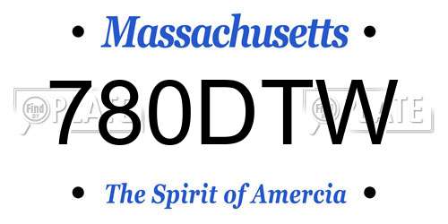 780DTW Massachusetts License Plate