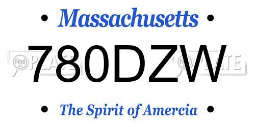780DZW Massachusetts License Plate