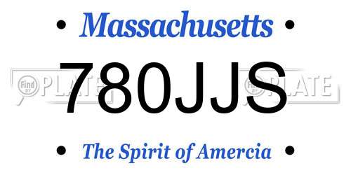 780JJS Massachusetts License Plate