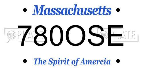 780OSE Massachusetts License Plate